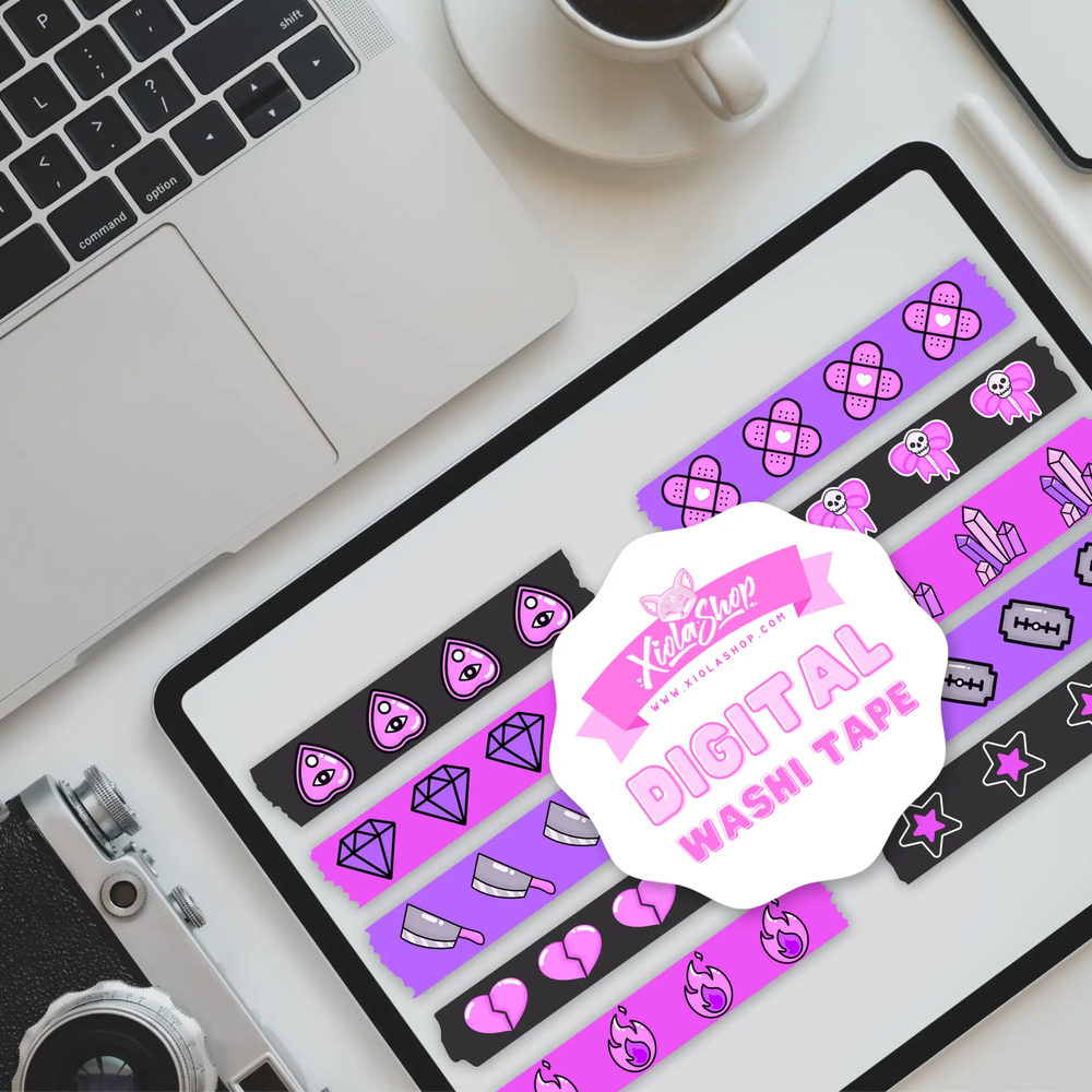 Pretty Gothish Digital Washi Tape - Xiola Shop