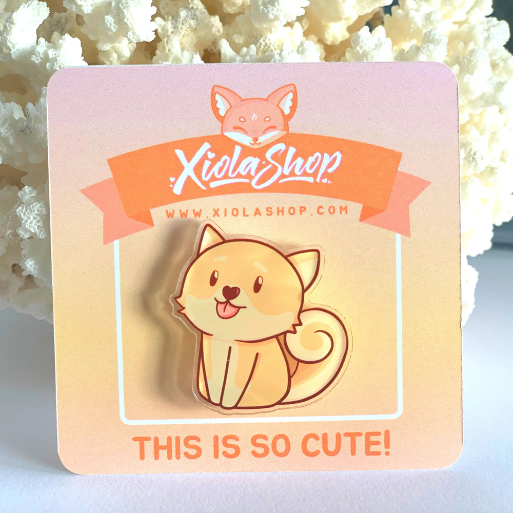 Shiba Inu Acrylic Pin Pinback Buttons Xiola Shop