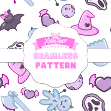 Load image into Gallery viewer, Spooky Sweet Seamless Pattern Digital Print Transparent
