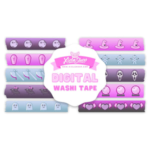 Spooky Sweet Digital Washi Tape Kawaii Pastel Goth Gurokawa