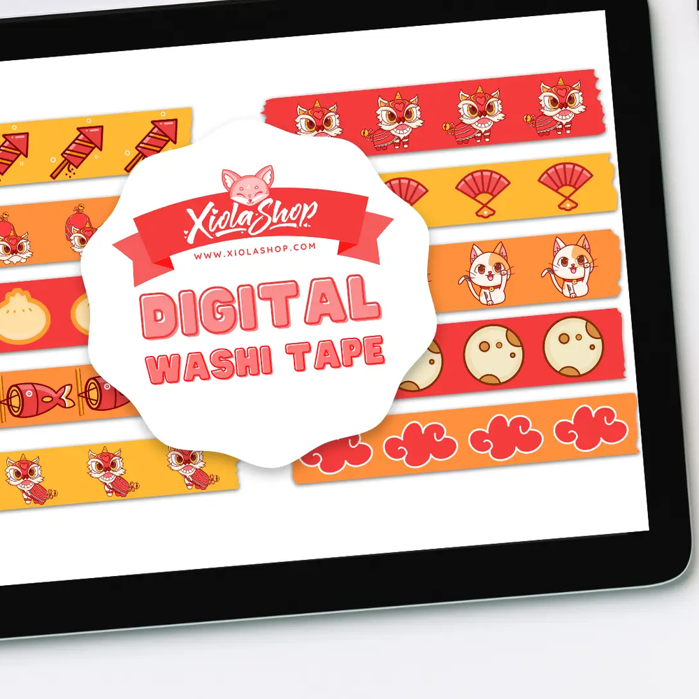 Lunar New Year Digital Washi Tape - Xiola Shop