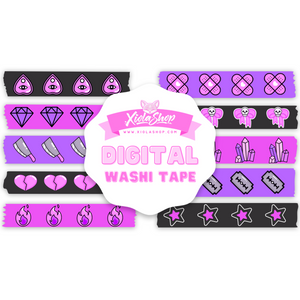 Pretty Gothish Digital Washi Tape - Xiola Shop