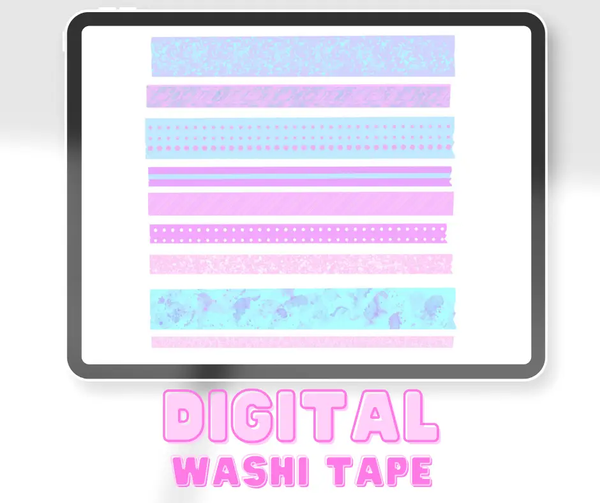 Imperfect Pastel Digital Washi Tape - detail view