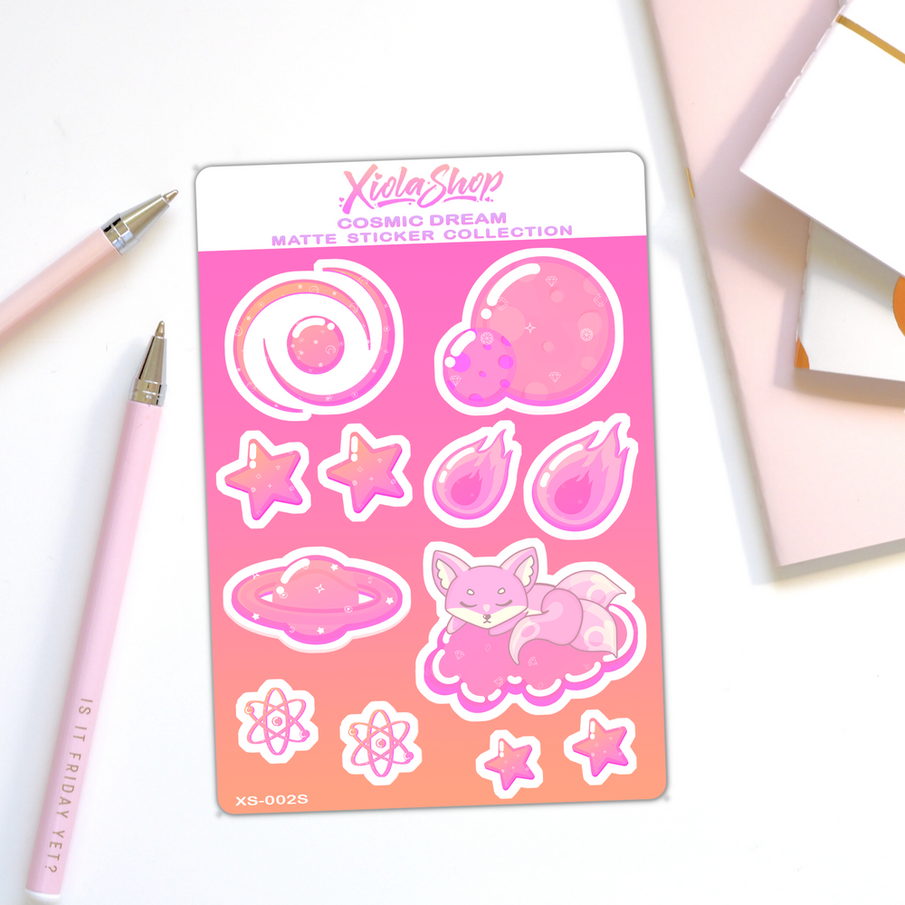 Cosmic Dream Matte Paper Sticker Sheet Decorative Stickers Xiola Shop