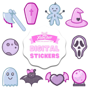 Spooky Sweet Digital Stickers - Xiola Shop